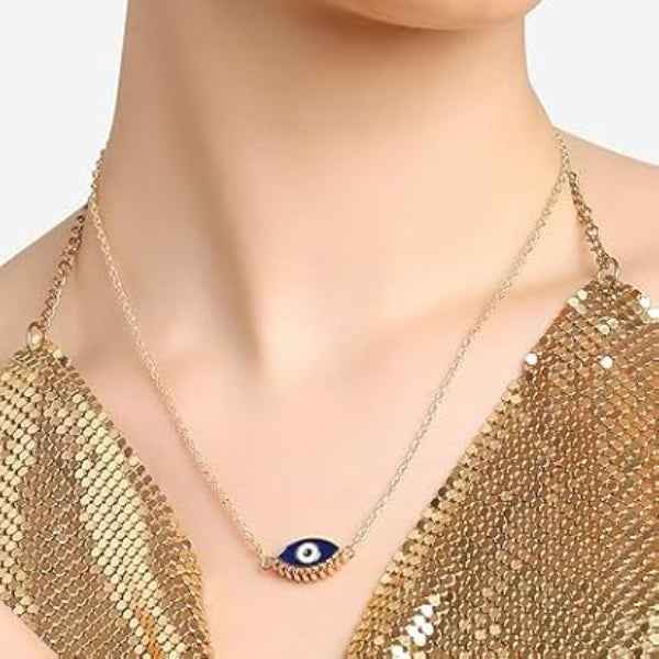 Rose Gold Evil Eye Pendant | White Enamel Protection Charm