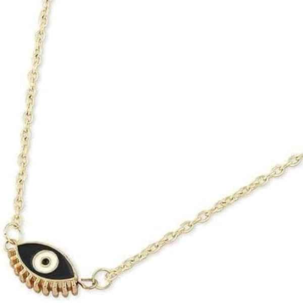 Rose Gold Evil Eye Pendant | White Enamel Protection Charm
