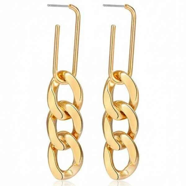 Fashion Geometric Dangler Earrings | Western Style Statement Gold Jewelry