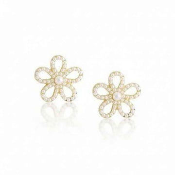 Chic Faux Pearl Flower Stud Earrings | Elegant Daisy Jewelry