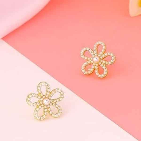 Chic Faux Pearl Flower Stud Earrings | Elegant Daisy Jewelry
