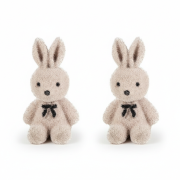 Fluffy Rabbit Studs: Cute Animal Earrings for Women & Girls