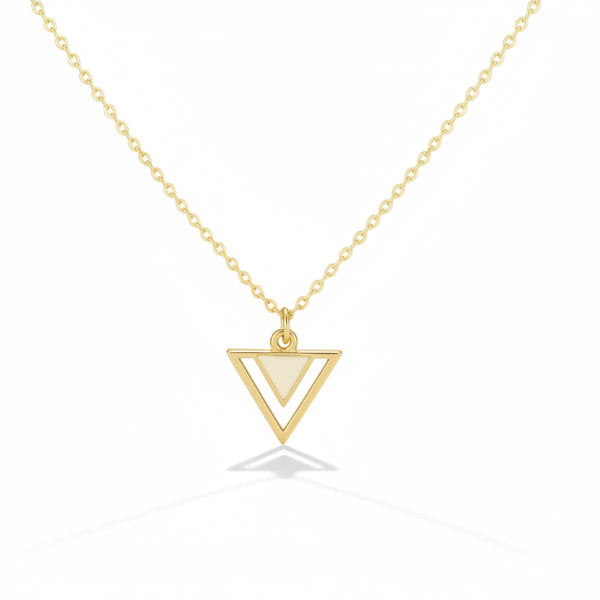 Gold Geometric Triangle Pendant Necklace | Minimalist Layering Jewelry