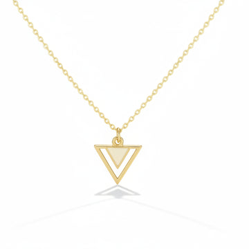 Gold Geometric Triangle Pendant Necklace | Minimalist Layering Jewelry