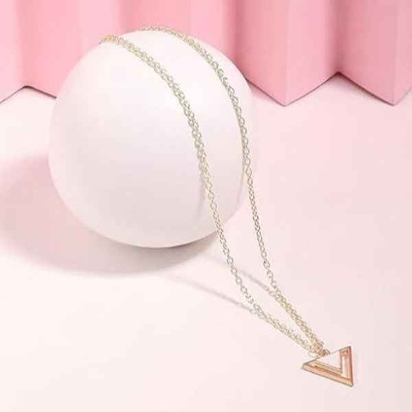 Gold Geometric Triangle Pendant Necklace | Minimalist Layering Jewelry