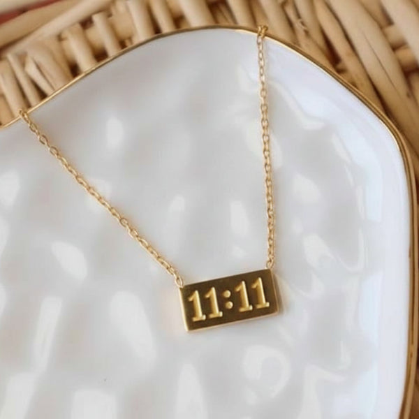 Sophisticated Gold 11:11 Angel Number Necklace | Manifest Pendant