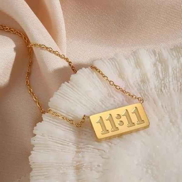 Sophisticated Gold 11:11 Angel Number Necklace | Manifest Pendant