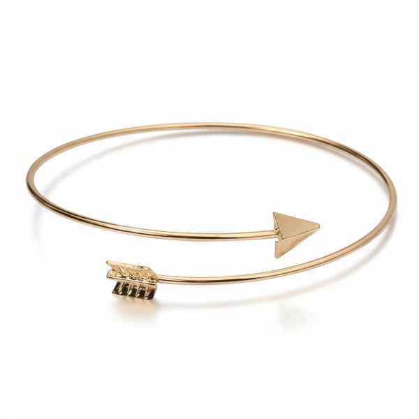 Bold Gold Arrow Bangle | Minimalist Wrap Around Jewelry