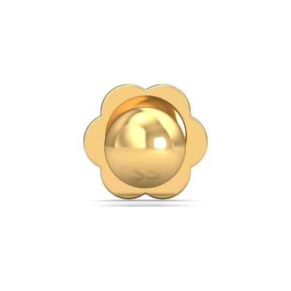 Gold Ball Nose Pin - Sparkling 14K Tone Stud Nose Pin for Women
