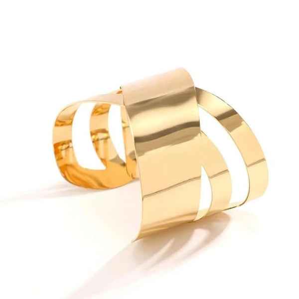 Polished Gold Bamboo Bangle Bracelet | Modern Nature Inspired Jewelry