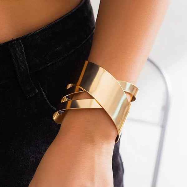 Polished Gold Bamboo Bangle Bracelet | Modern Nature Inspired Jewelry