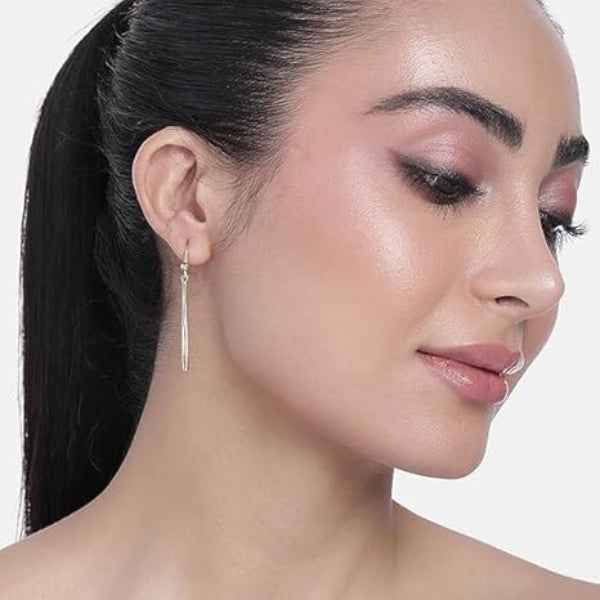 Chic Gold Bar Earrings | Simple Dangle Minimalist Drop Jewelry