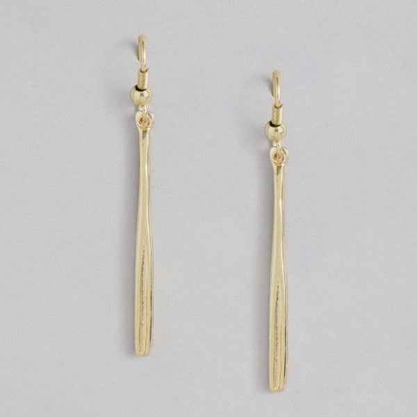 Chic Gold Bar Earrings | Simple Dangle Minimalist Drop Jewelry