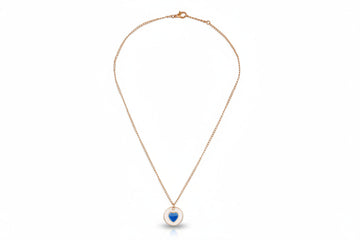 Gold Plated Blue Heart Pendant Necklace | Dainty & Chic Everyday