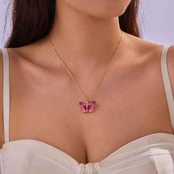 Stunning Gold Chain Butterfly Pendant Necklace | Luxury Jewelry Gift
