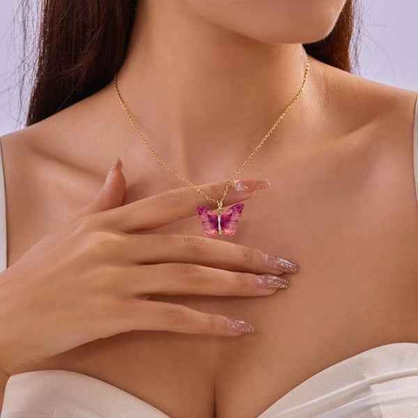 Stunning Gold Chain Butterfly Pendant Necklace | Luxury Jewelry Gift