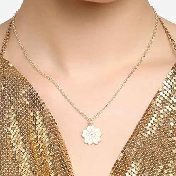 Dainty Gold Cherry Blossom Necklace | Delicate Flower Pendant Gift