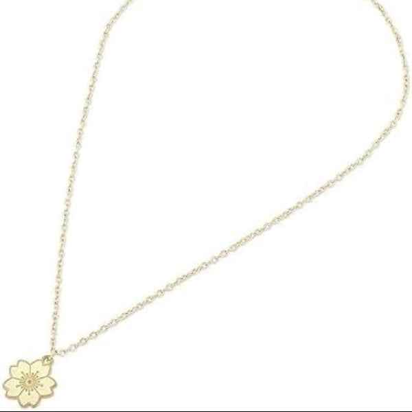 Dainty Gold Cherry Blossom Necklace | Delicate Flower Pendant Gift