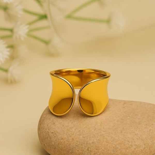 Gold Chunky Statement Ring | Bold 14K Wide Band Jewelry for Her