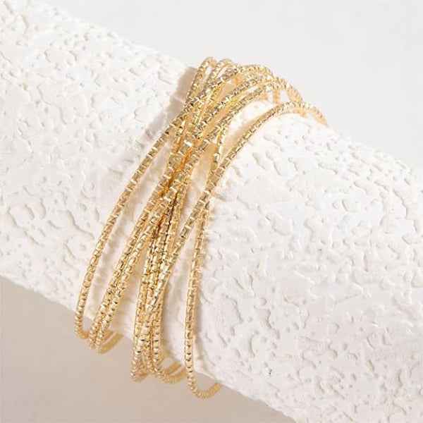 Bold Gold Criss-Cross Textured Cuff | Chic Multi-Strand Statement Bangle
