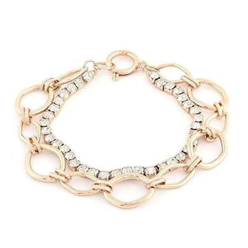 Radiant Gold Crystal Layered Bracelet | Refined Double Chain Jewelry