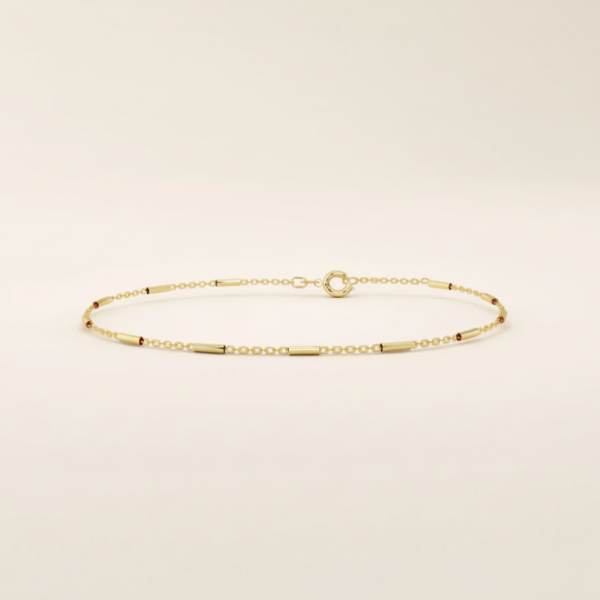 Radiant Gold Plated Cylinder Link Bracelet | Sophisticated Bar Chain Jewelry
