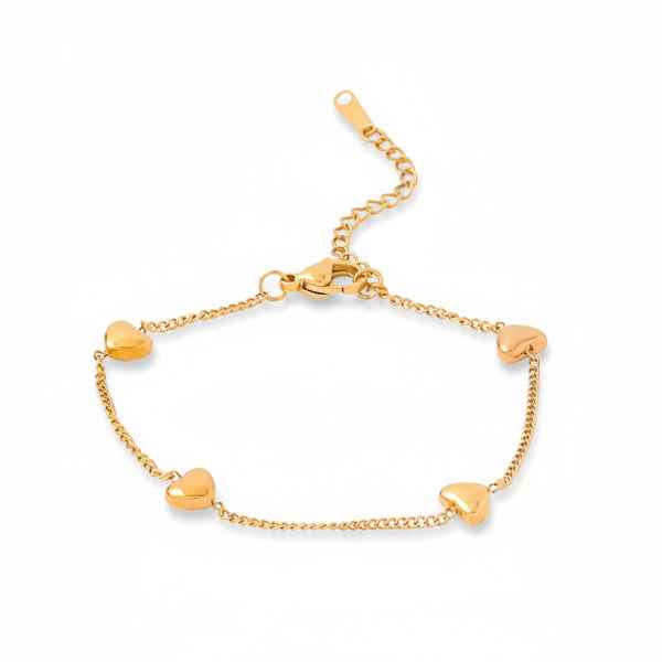 Chic Gold Dainty Heart Charm Bracelet | Radiant Minimalist Jewelry