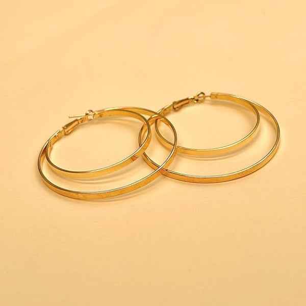Gold Double Hoops | Layered Earrings | 14k Thick Gold Earrings for Women