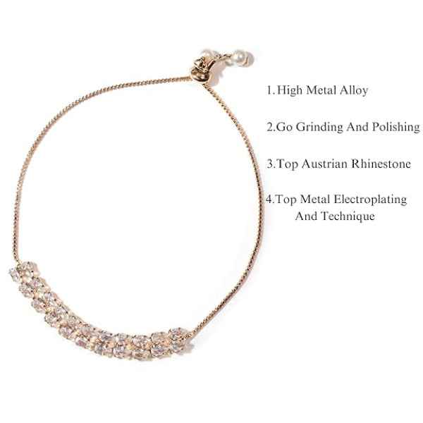 Stunning Gold Double-Row Crystal Bracelet | Chic Bolero Jewelry