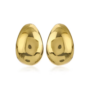 Chunky Gold Plated Earrings | Dome Hoops & Teardrop Studs Jewelry