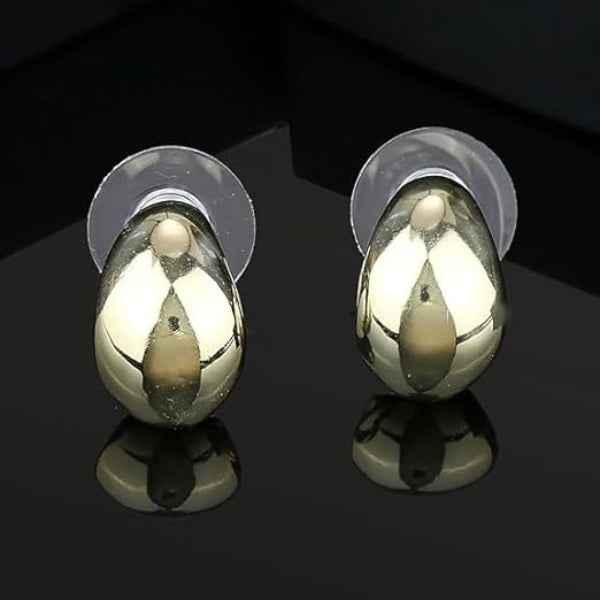 Chunky Gold Earrings | Dome Hoops & Teardrop Studs Jewelry