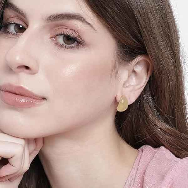 Chunky Gold Earrings | Dome Hoops & Teardrop Studs Jewelry