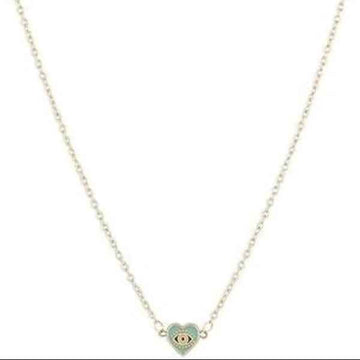 Dainty Gold Evil Eye Heart Necklace - Protection Jewelry Gift