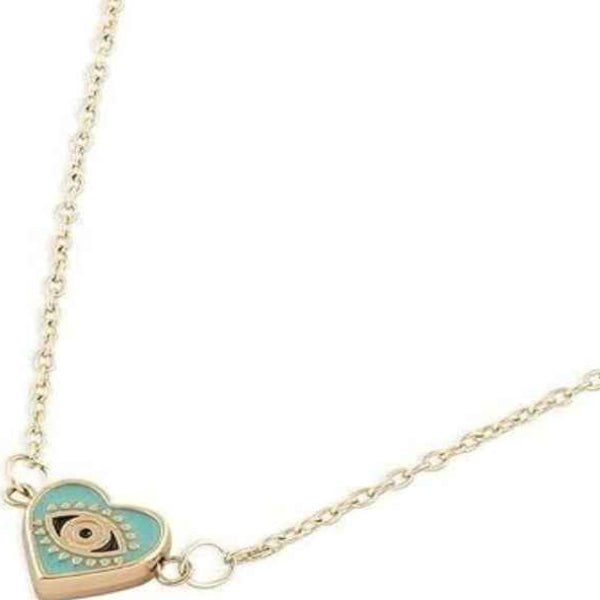 Dainty Gold Evil Eye Heart Necklace - Protection Jewelry Gift