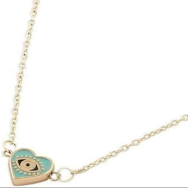 Dainty Gold Evil Eye Heart Necklace - Protection Jewelry Gift