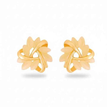 Elegant Gold Floral Twist Stud Earrings | Premium Petal Jewelry
