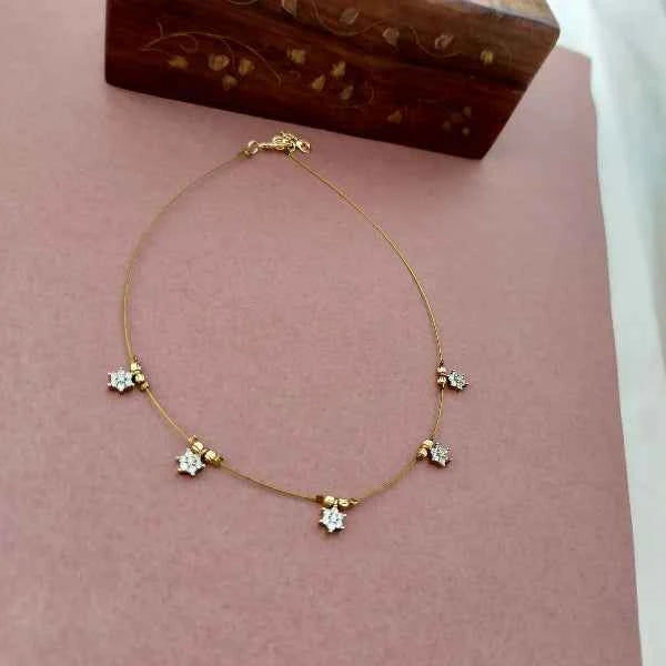 Gold Flower Station Necklace | Dainty Floral Charm Everyday Jewelry
