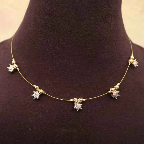 Gold Flower Station Necklace | Dainty Floral Charm Everyday Jewelry