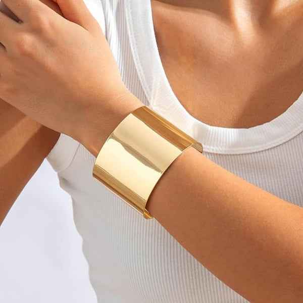 Modern Gold Geometric Cuff Bracelet | Chic Open-Weave Statement Bangle