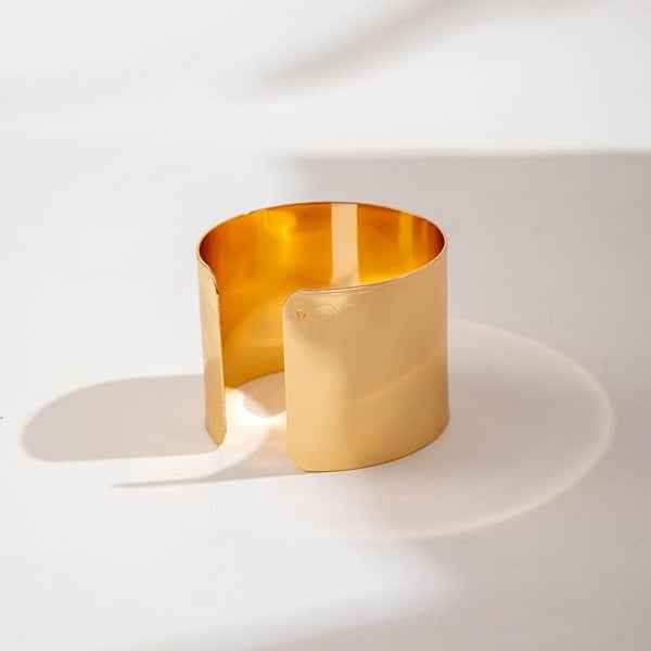 Modern Gold Geometric Cuff Bracelet | Chic Open-Weave Statement Bangle