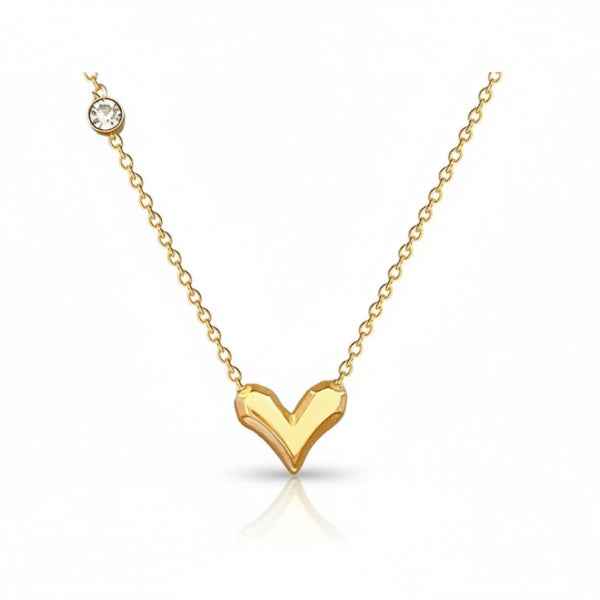 Gold Heart Necklace: Dainty Heart Pendant Minimalist Jewelry Gift
