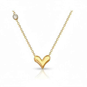 Gold Heart Necklace: Dainty Heart Pendant Minimalist Jewelry Gift