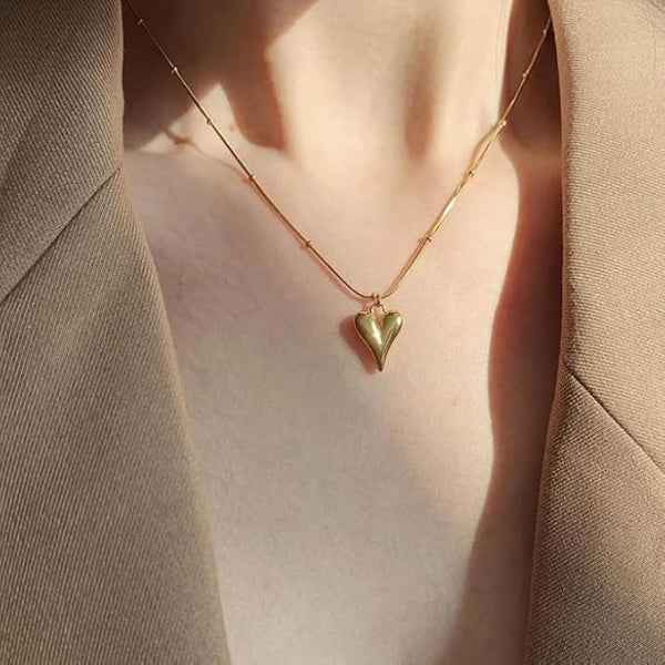Dainty Gold Heart Pendant Necklace | Tarnish-Proof Luxury Jewelry