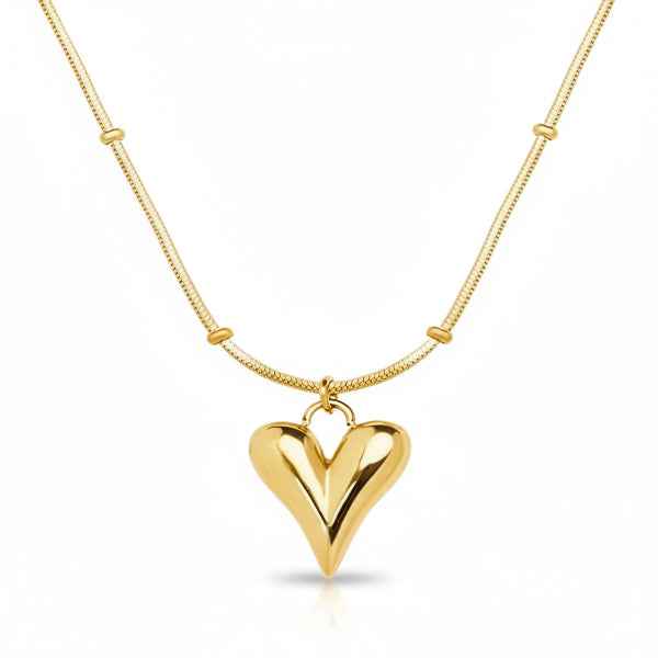 Dainty Gold Heart Pendant Necklace | Tarnish-Proof Luxury Jewelry