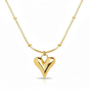 Dainty Gold Heart Pendant Necklace | Tarnish-Proof Luxury Jewelry