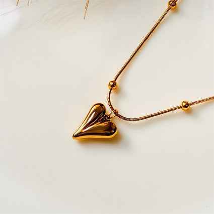 Dainty Gold Heart Pendant Necklace | Tarnish-Proof Luxury Jewelry