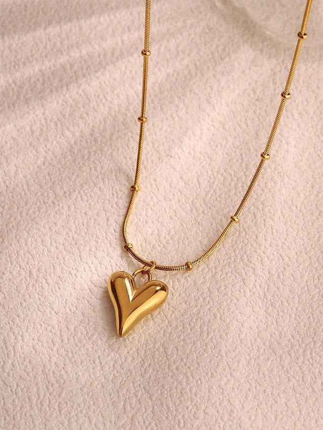 Dainty Gold Heart Pendant Necklace | Tarnish-Proof Luxury Jewelry