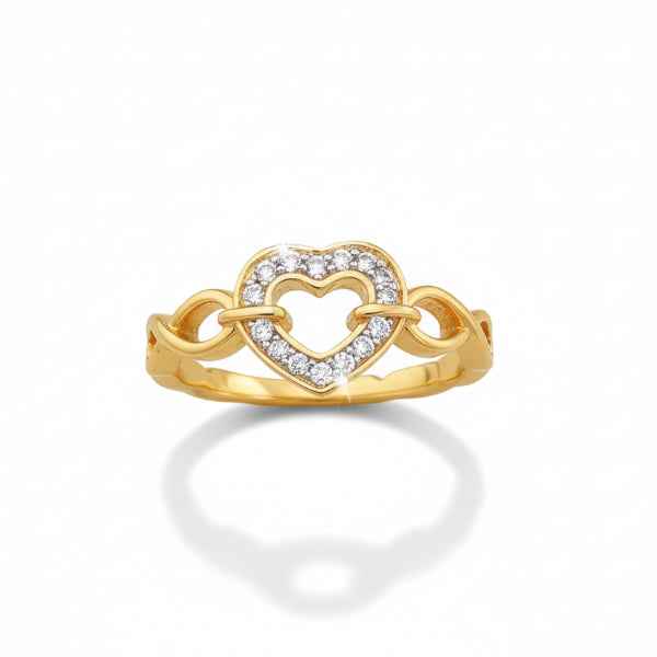 Gold Heart Ring: Infinity Band Sparkly Promise Ring for Her