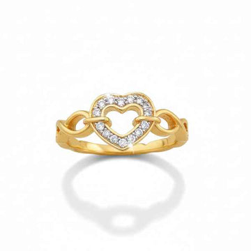Gold Heart Ring: Infinity Band Sparkly Promise Ring for Her
