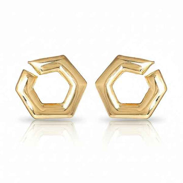 Gold Hexagon Hoop Earrings: Chic, Modern & Stackable Fine Jewelry